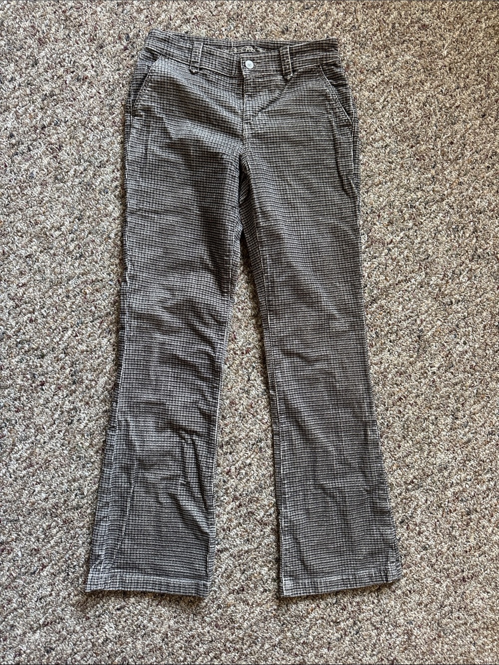 American Eagle Outfitters Women's Black & White Houndstooth Boot Cut Pants